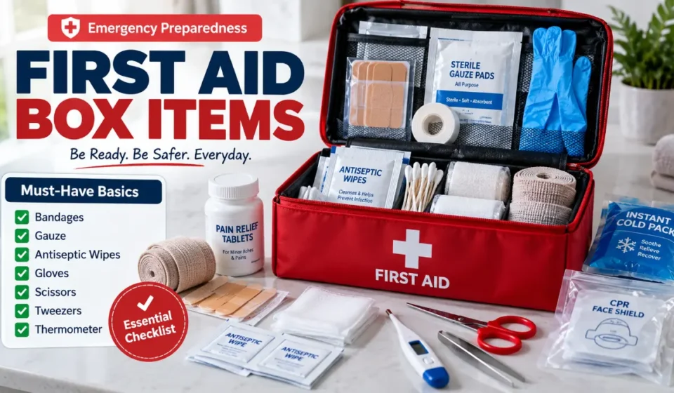 first aid box items